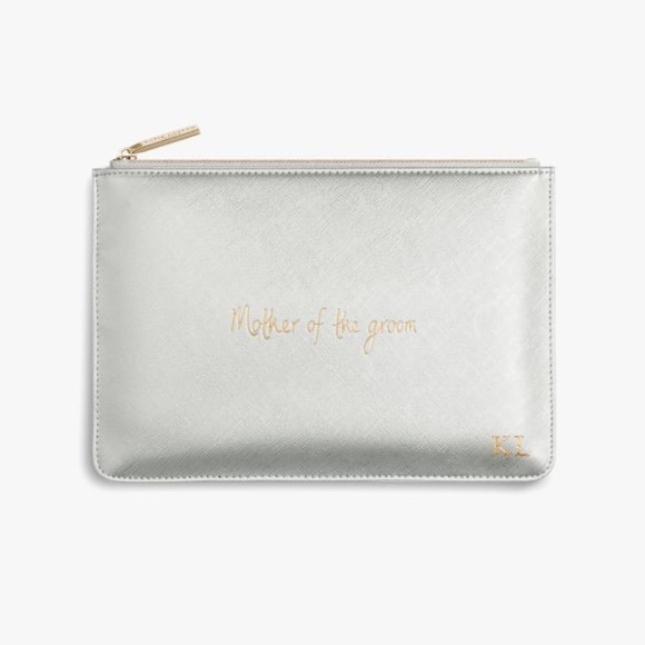 Katie Loxton Handbags - Elegant Silver Wristlet with Gold Accents